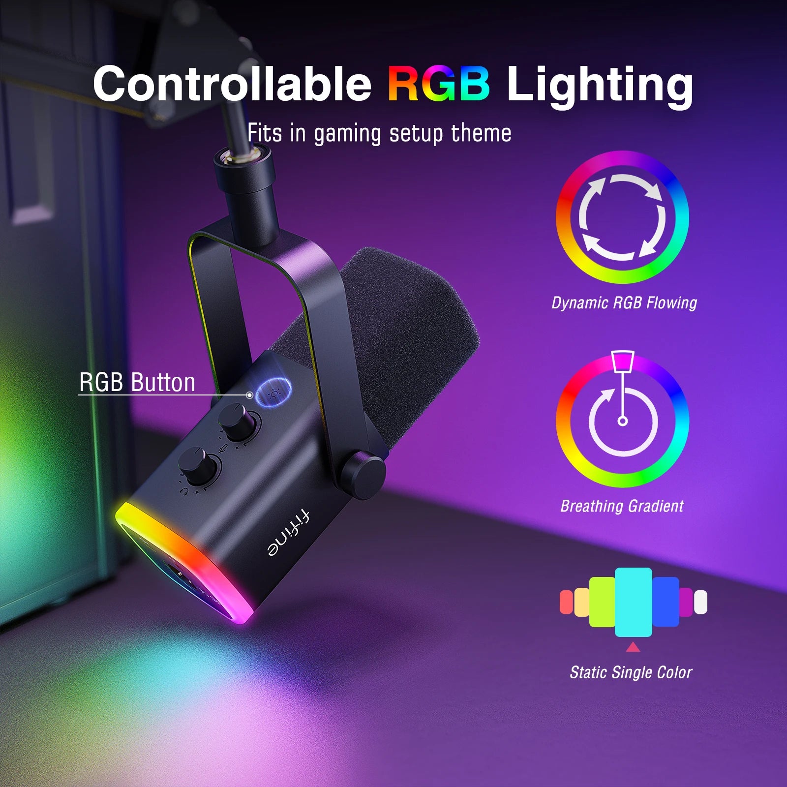 Micrófono FIFINE Dynamic XLR Kit con Boom Arm