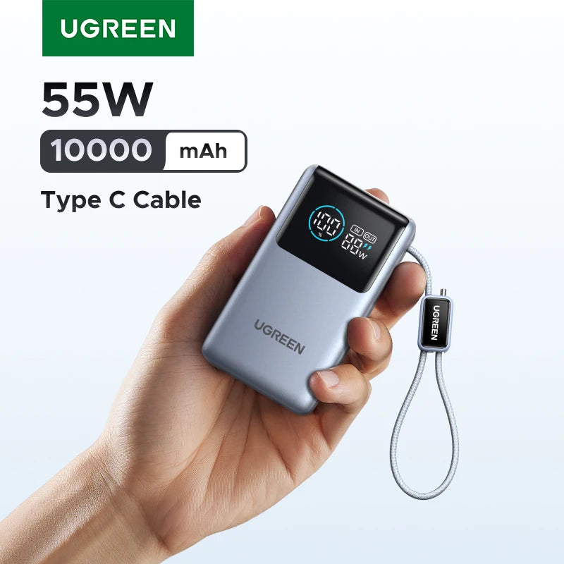 UGREEN Power Bank 55W 10000mAh con Cable Tipo C