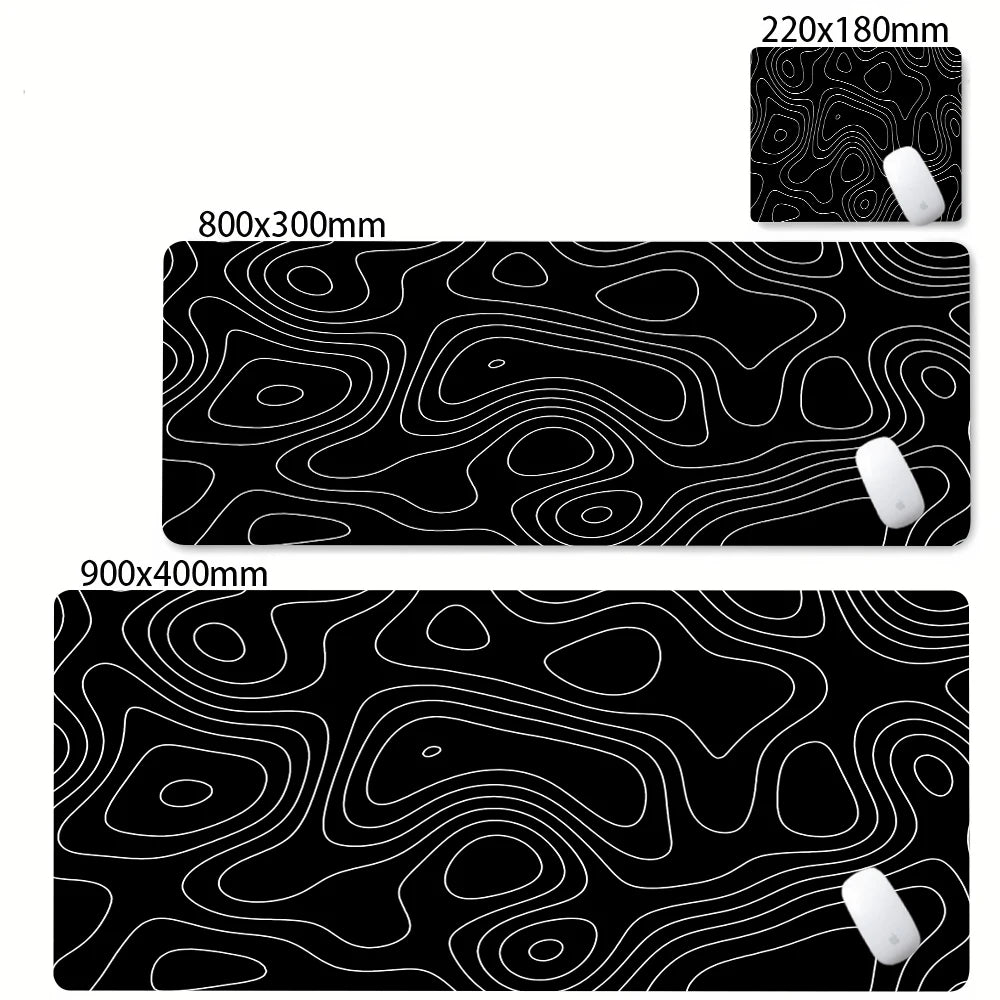 XXL Desk Mat Black And White Strata Liquid Mousepad