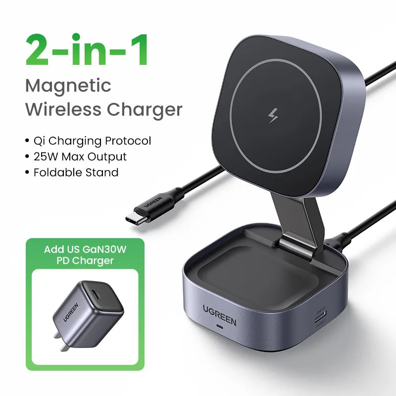 UGREEN Qi2 15W Soporte Cargador Inalámbrico Magnético