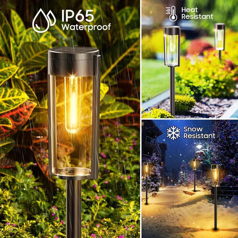 Luz Solar Path Luces cálidas al aire libre