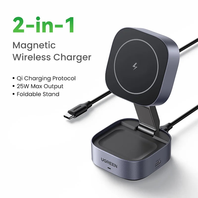 UGREEN Qi2 15W Soporte Cargador Inalámbrico Magnético