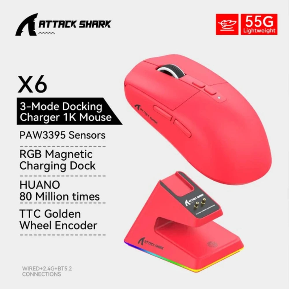 Attack Shark X6 Tri-Mode Wireless Mouse