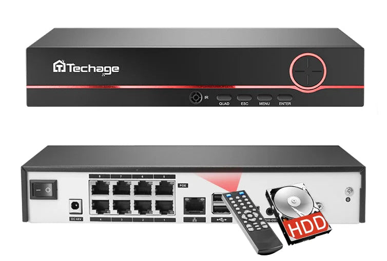 Techage NVR PoE 4K 8CH H.265