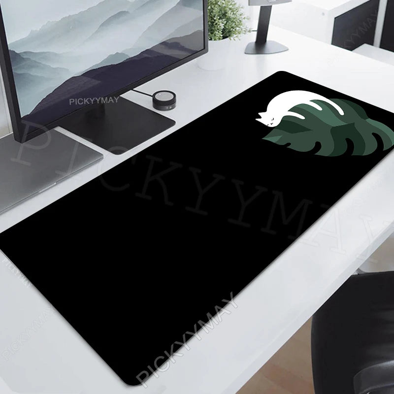 Gaming Mousepads Mousepad Black Cat Large Mouse Mat Office Desk Pads Non-Slip Rubber Gamer Mouse Pad Big Keyboard Mats