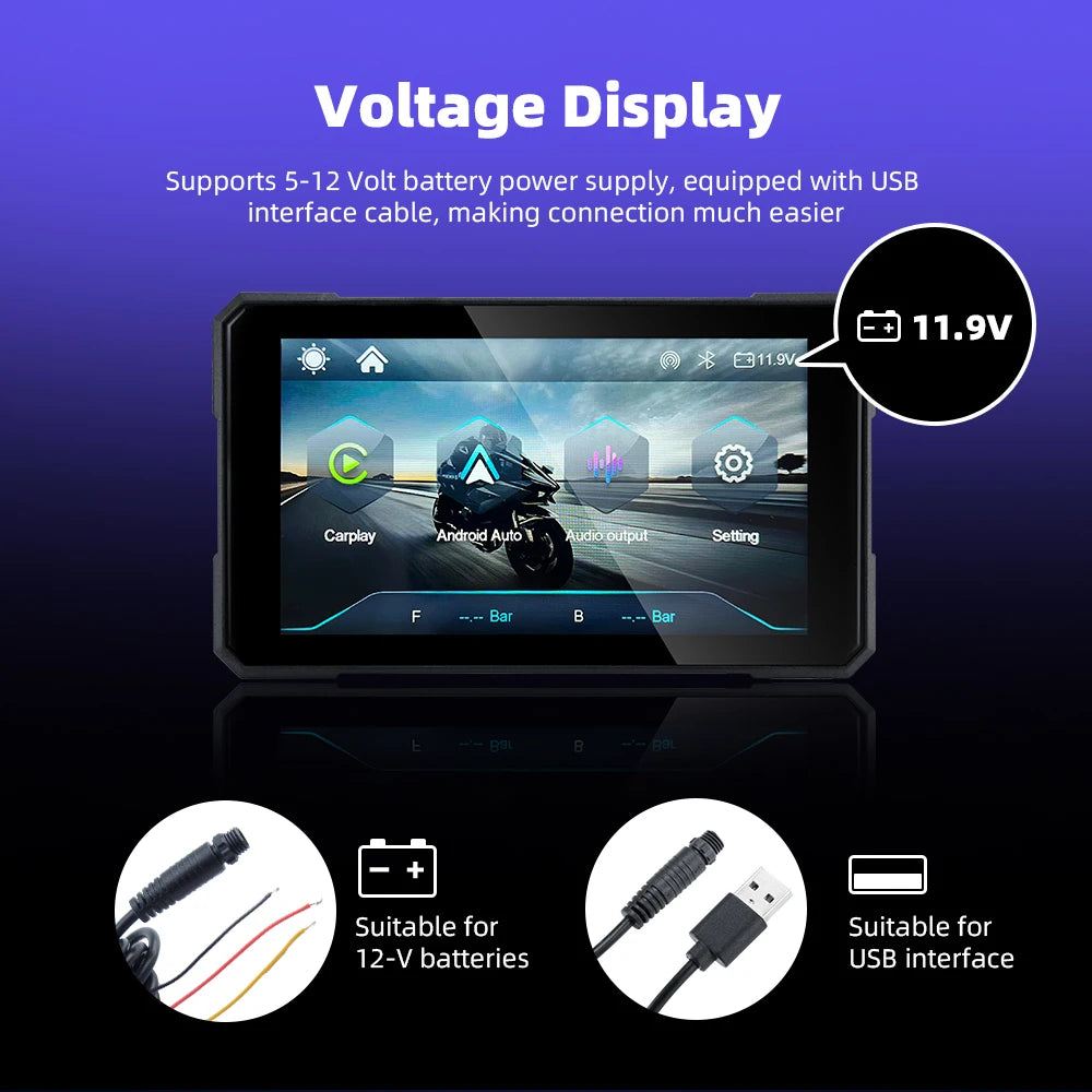 5" CarPlay & Android Auto Motorcycle Display
