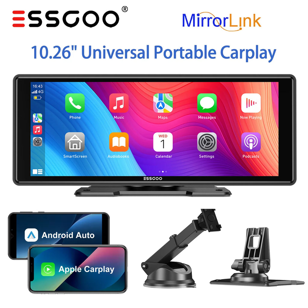 Écran Carplay & Android Auto 
ESSGOO 10,26"