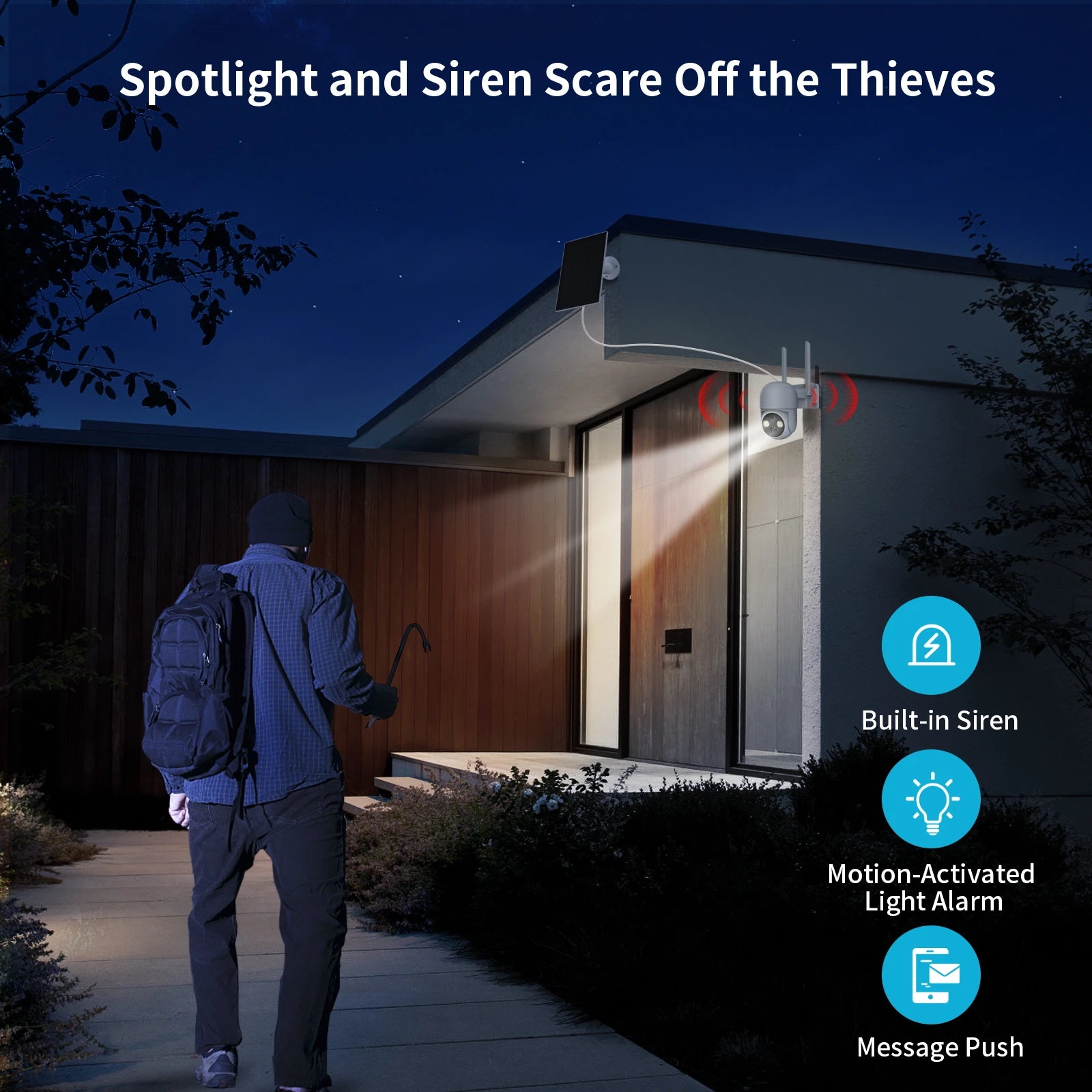XVIM 5MP Solar-Powered Wireless Outdoor Security Camera