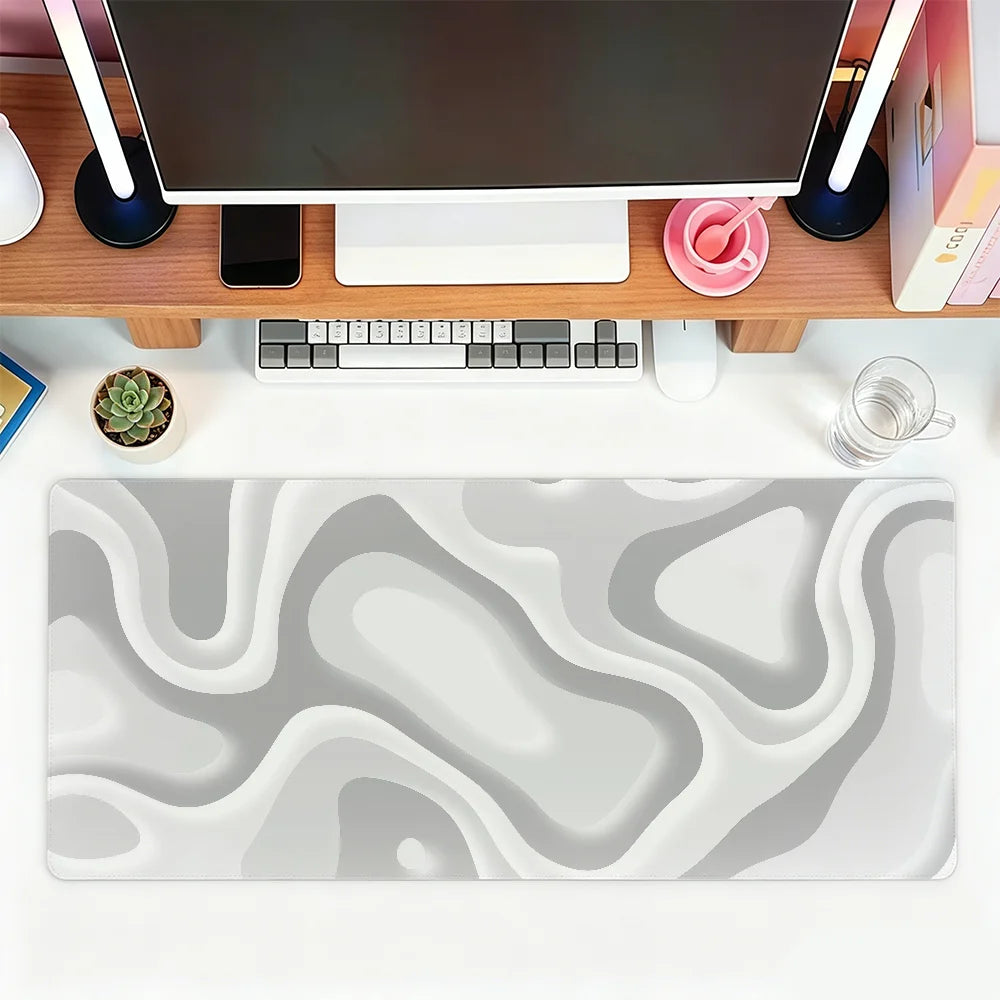 Black and grey abstract art pattern design Mouse Pad