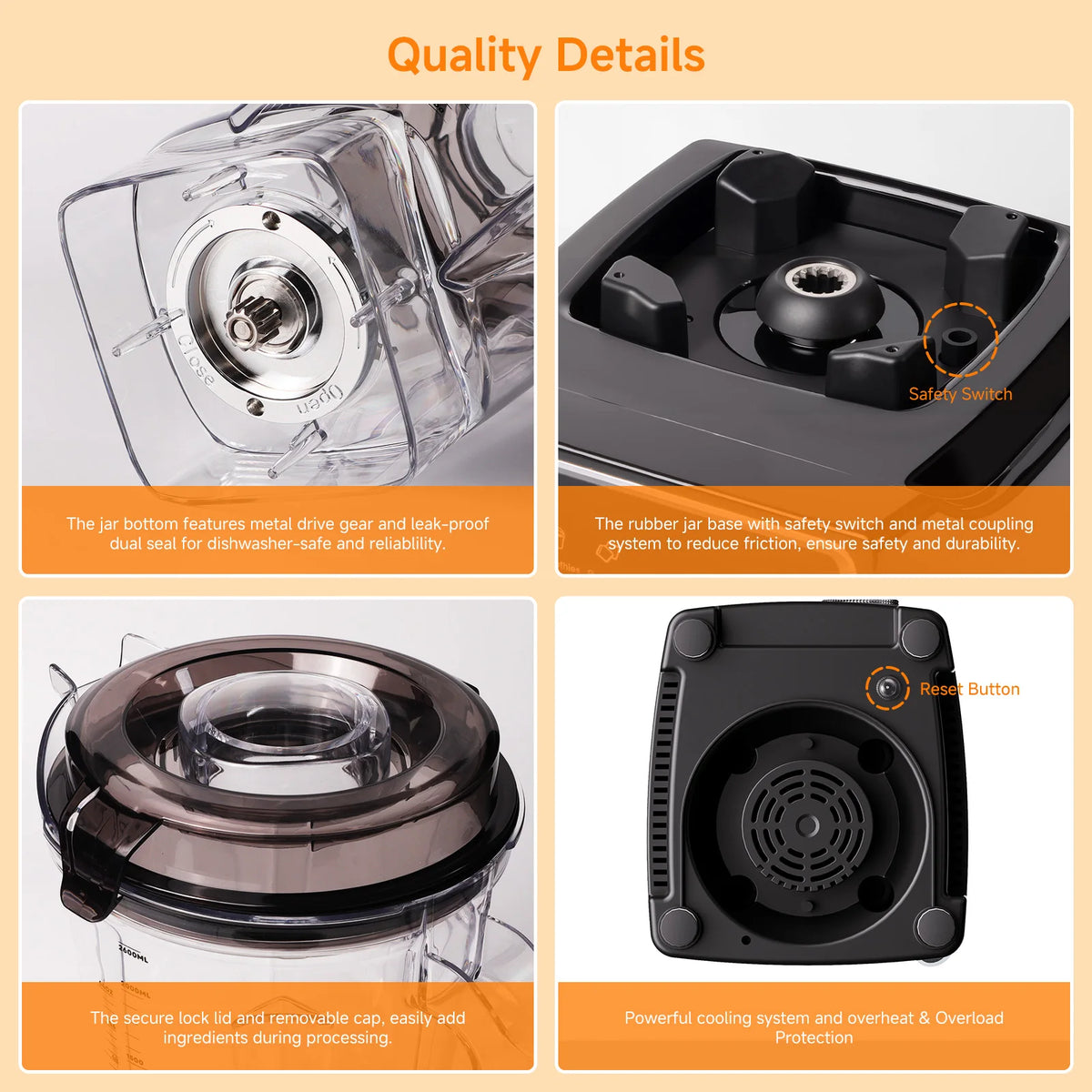 BioloMix 1500W Licuadora Profesional 2,6L