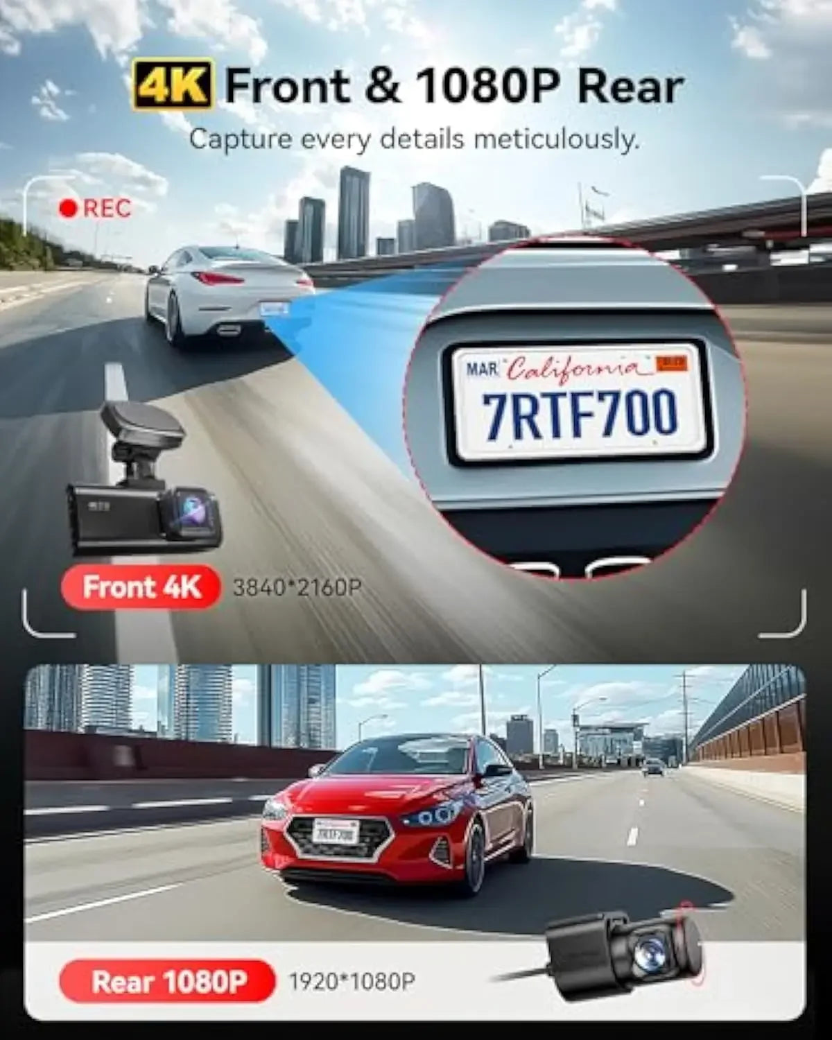 REDTIGER F7N PRO Dash Camera 4K Dash Cam