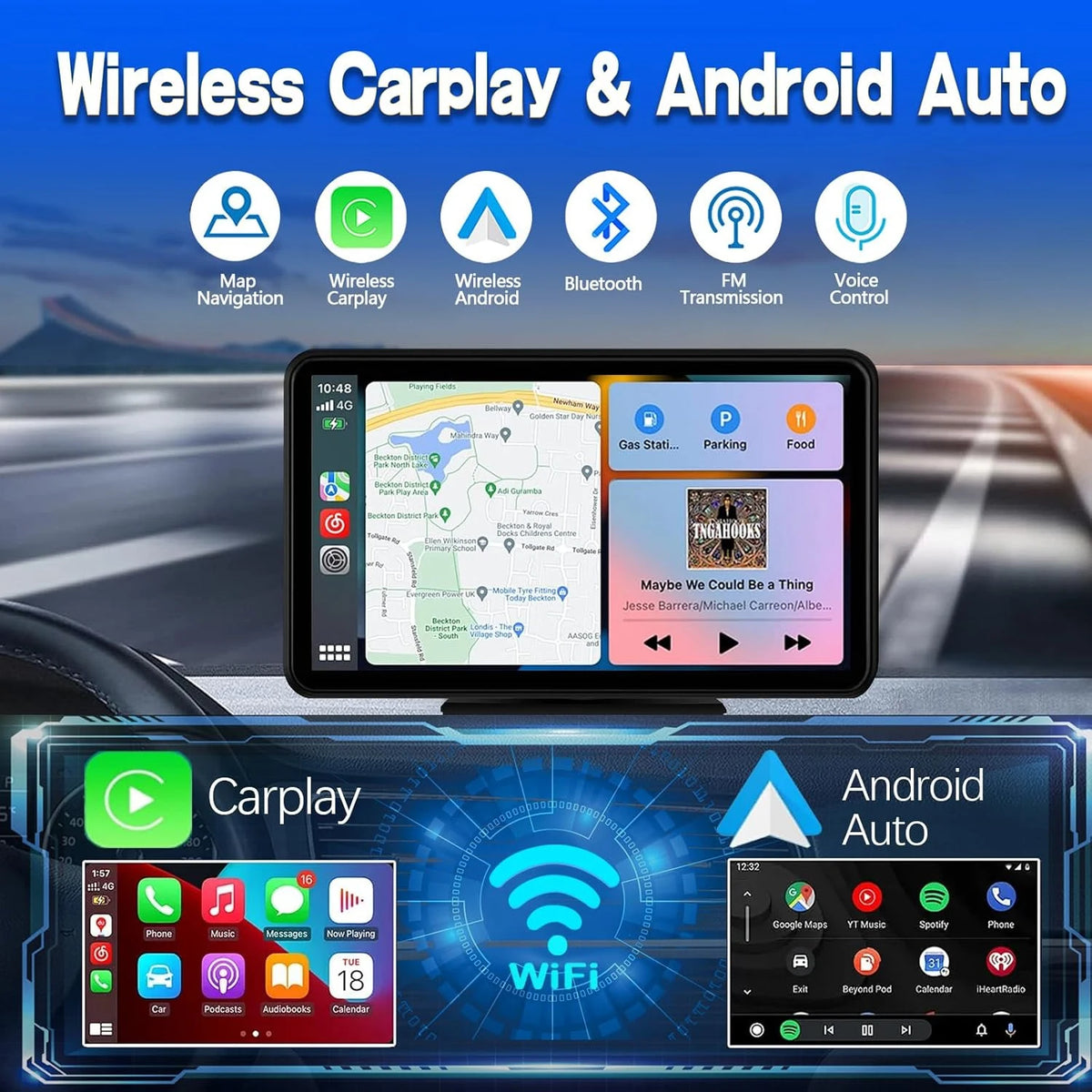 Pantalla Carplay & Android Auto 
Universal IPS 7”