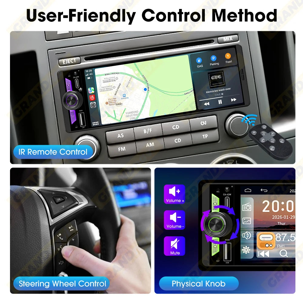 Pantalla Carplay & Android Auto 
6.5 Inch IPS