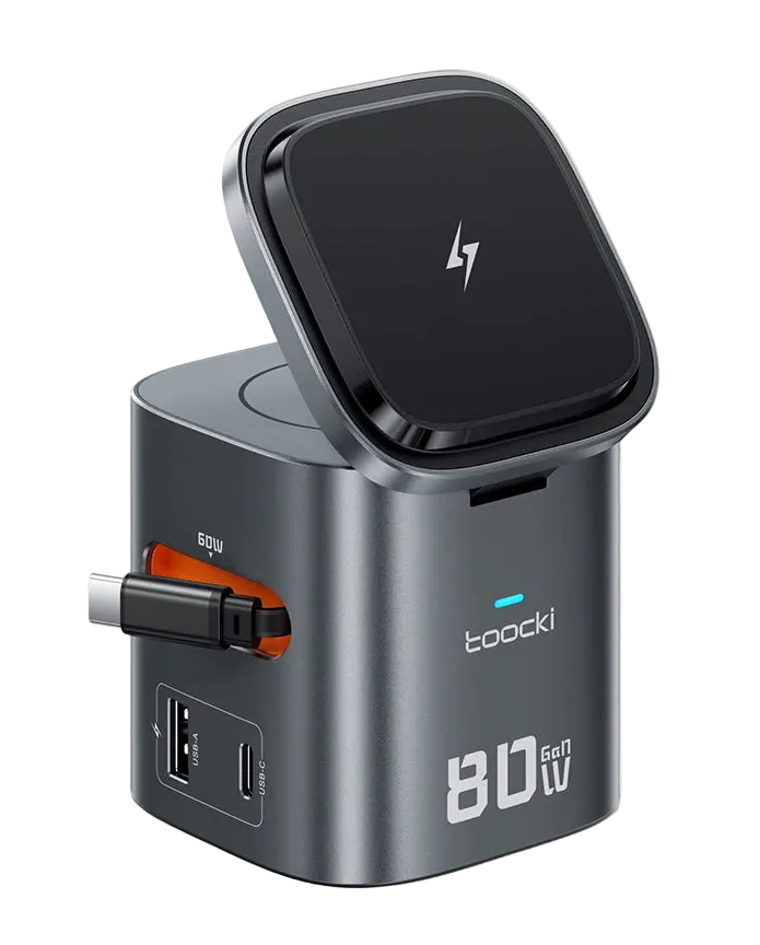 Estación de Carga GaN con MagSafe 15W y PD 65W