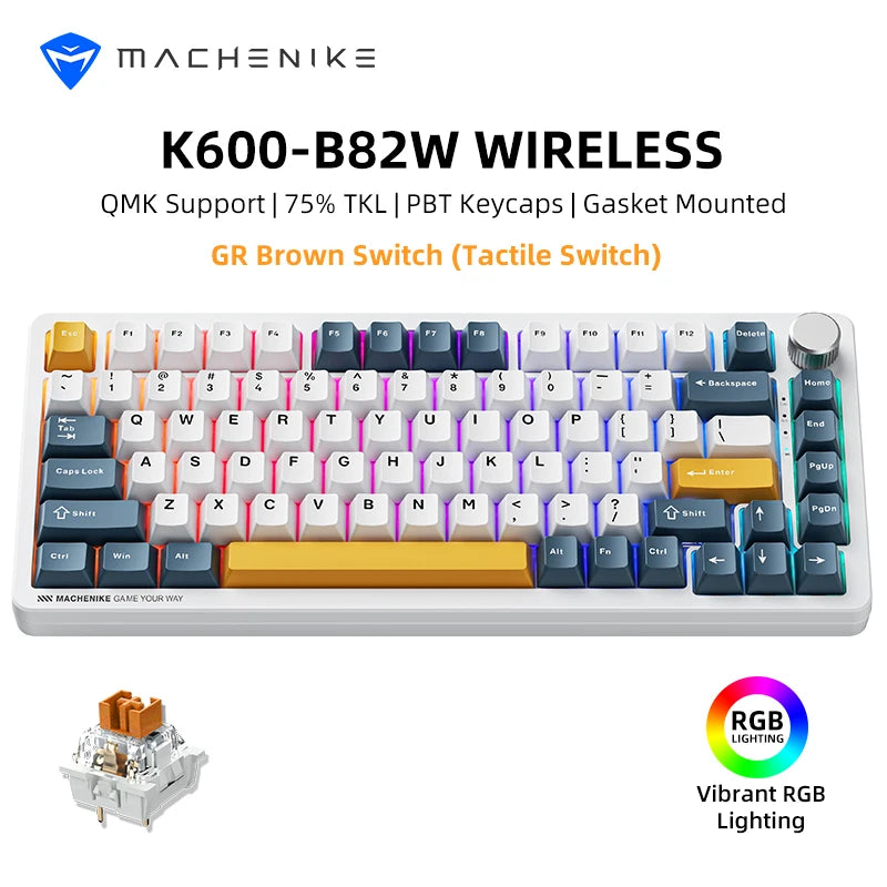 Machenike K600-B82W Teclado mecanico