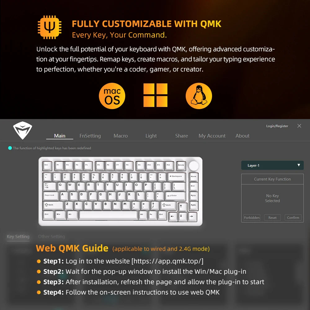 Machenike K600-B82W Teclado mecanico