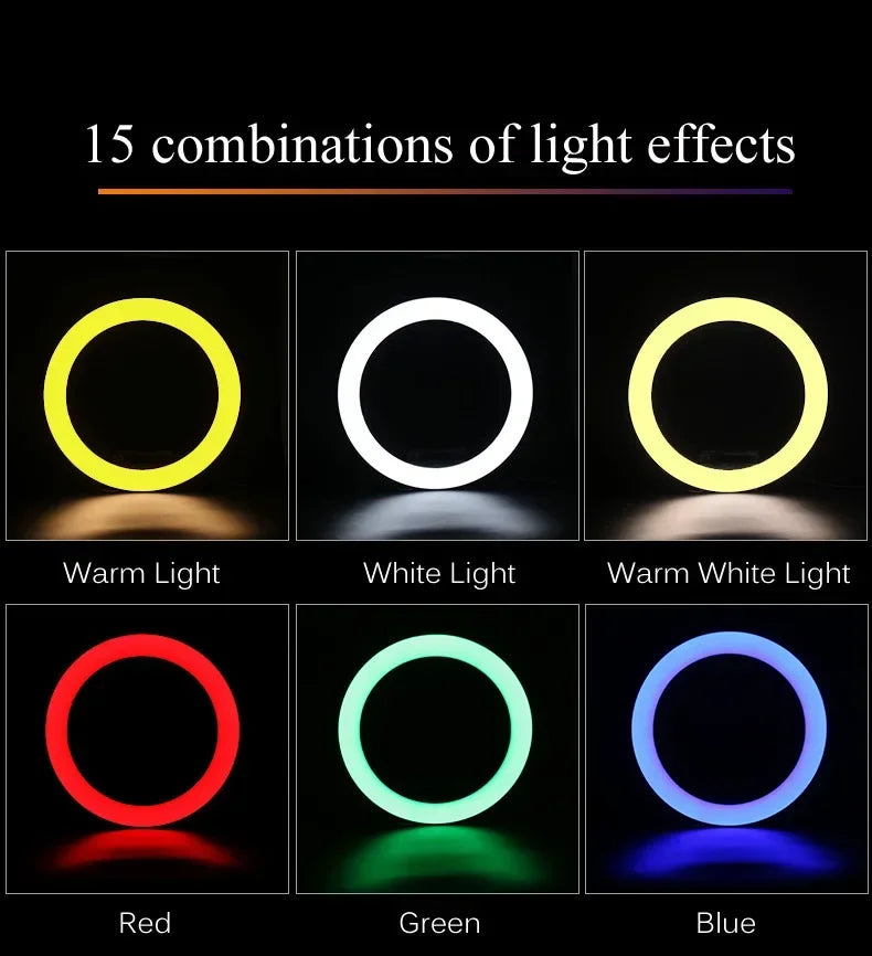 Aro de Luz RGB con Trípode y Mando