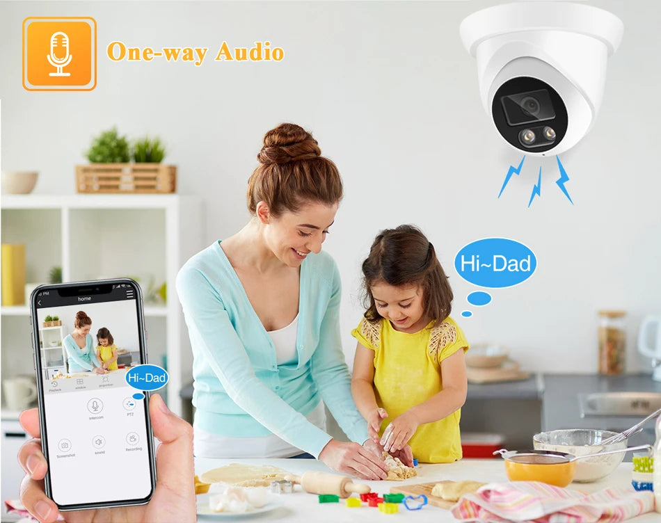 New 4K 8MP IP Camera Audio Outdoor POE H.265 Onvif