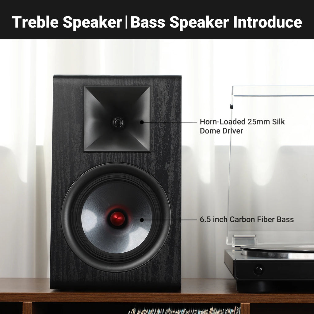 AIYIMA Upgraded P600 6.5 Inch Passive Speaker Wood Carbon Fiber Woofer Silk Bookshelf Speaker for Hifi A80 Amplifier Home