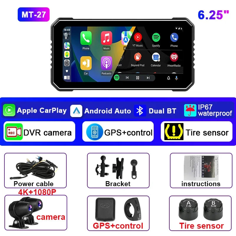 Pantalla Carplay & Android Auto para Motocicleta