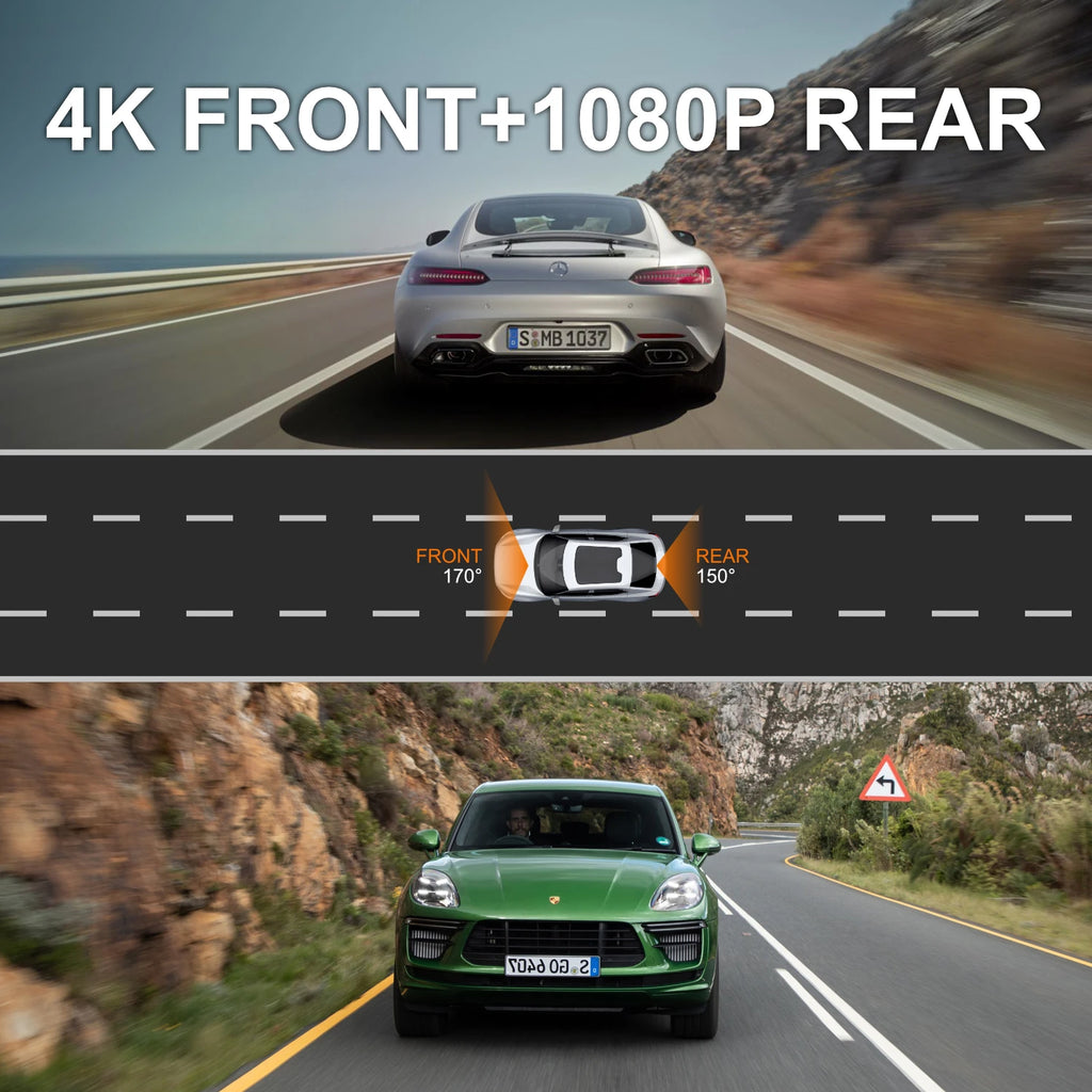 4K WiFi  Car Dash Cam Drive Recorder Front Rear