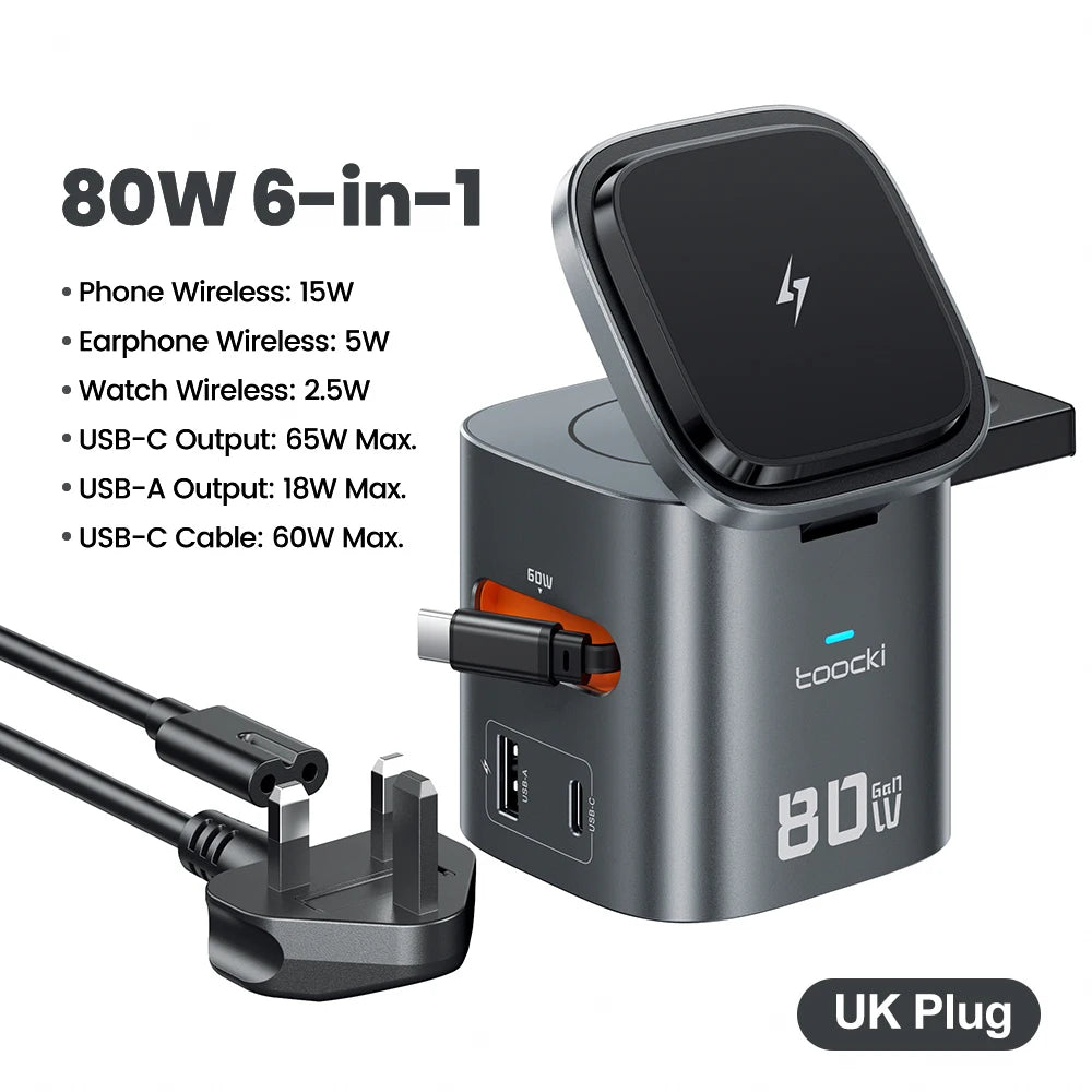 Estación de Carga GaN con MagSafe 15W y PD 65W
