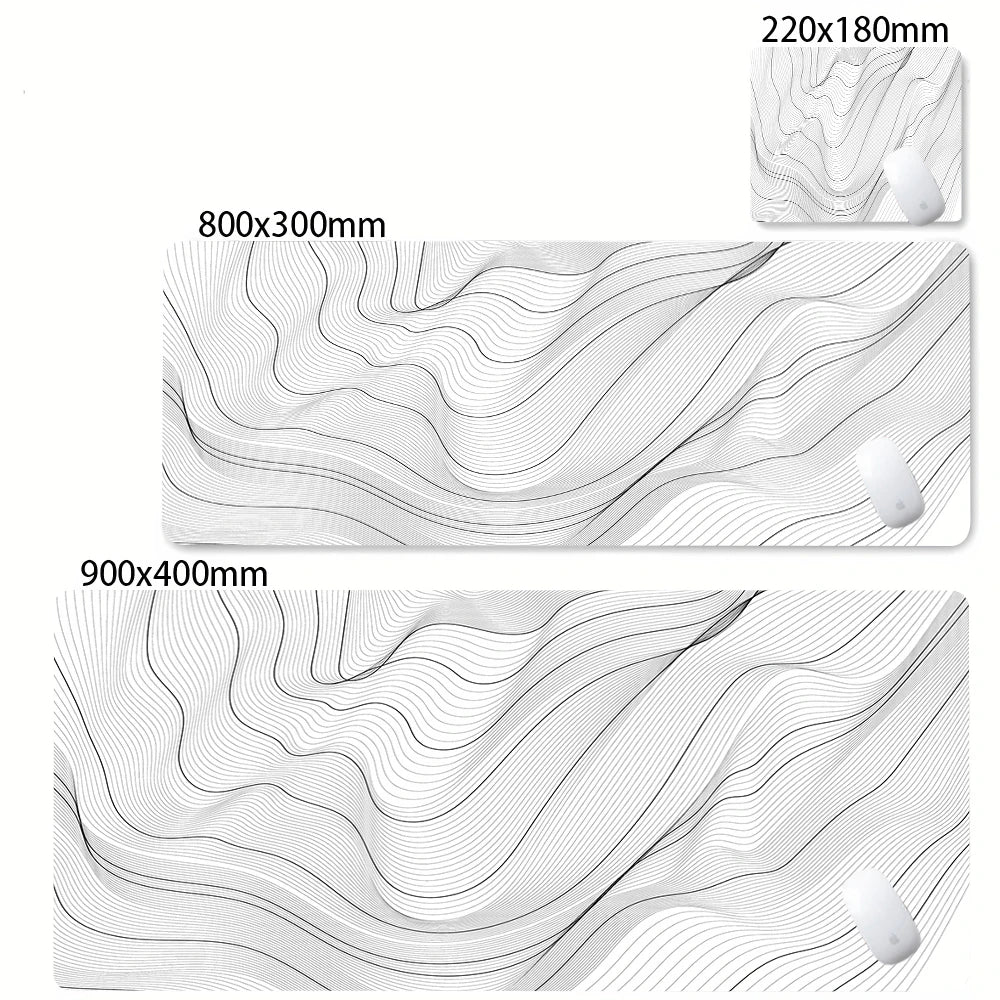 XXL Desk Mat Black And White Strata Liquid Mousepad