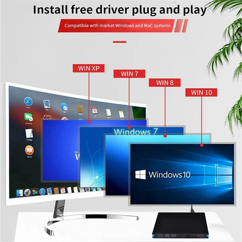 Blu-Ray Burner Player USB 3.0 CD DVD