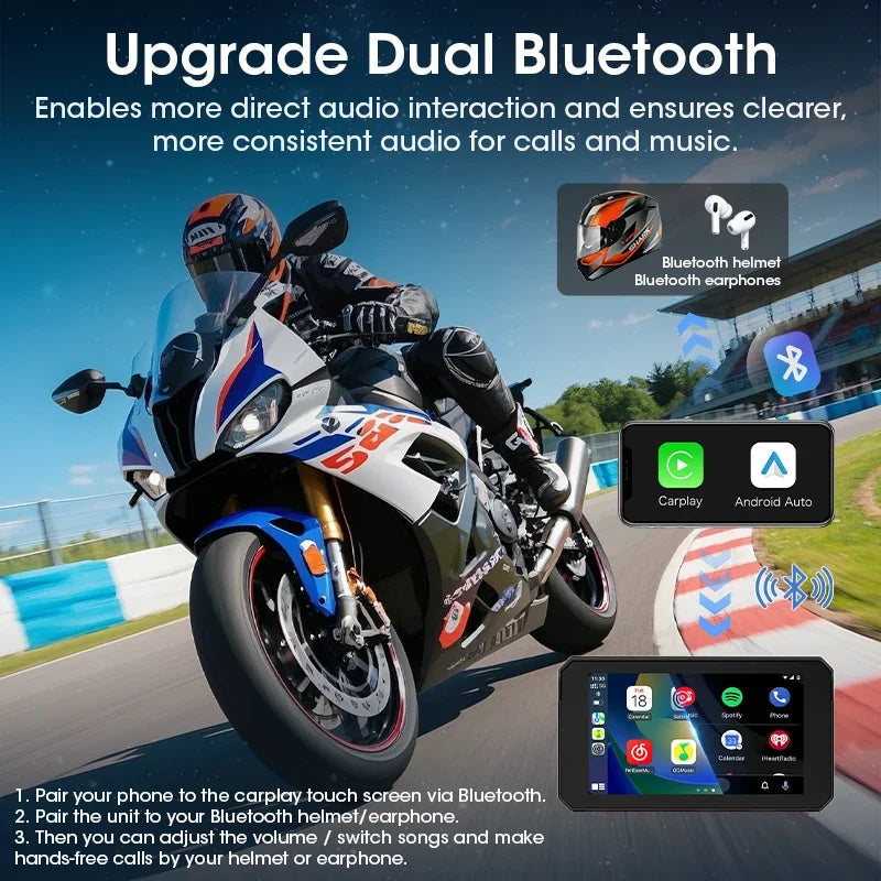 Écran portable Carplay & Android Auto 5" pour Moto
