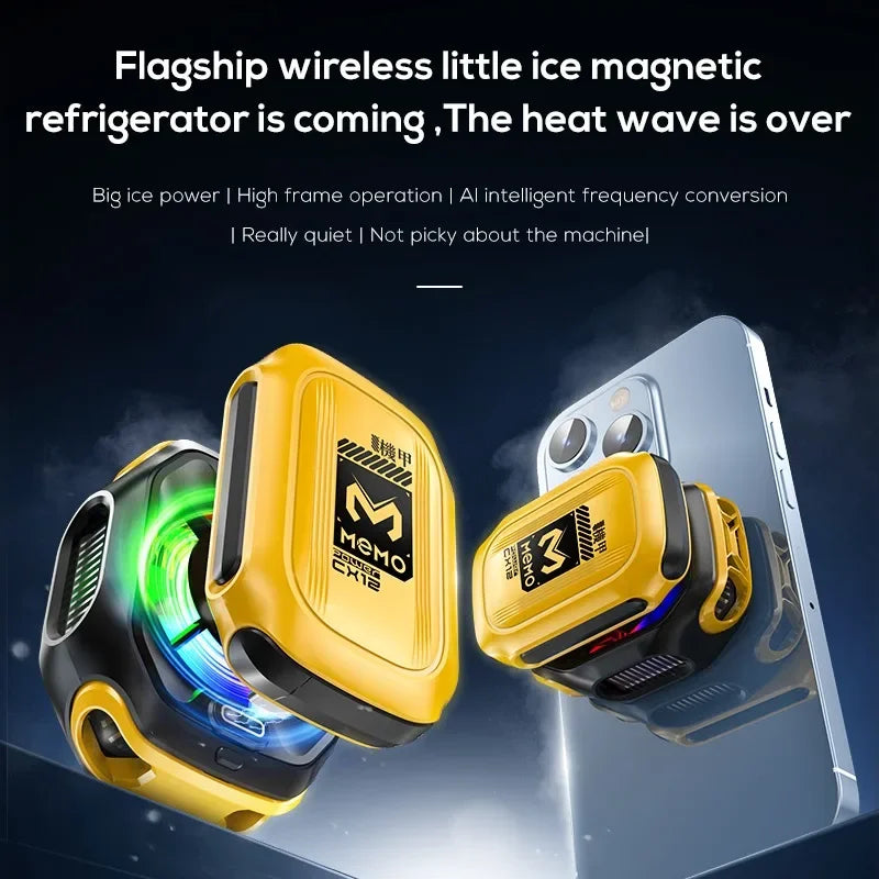 MEMO CX12 Gaming Cooler, Mobile Phone Cooler with External Battery, Magnetic Semiconductor Ice Cooling Radiator