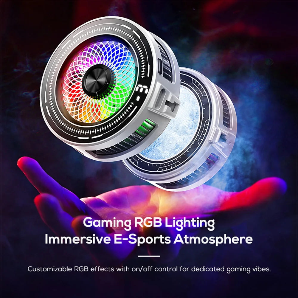 15W Magnetic Clip-on Semiconductor Phone Cooler With Digital Display Light Three-speed Adjustable AI Mobile Ice Cooling Radiator