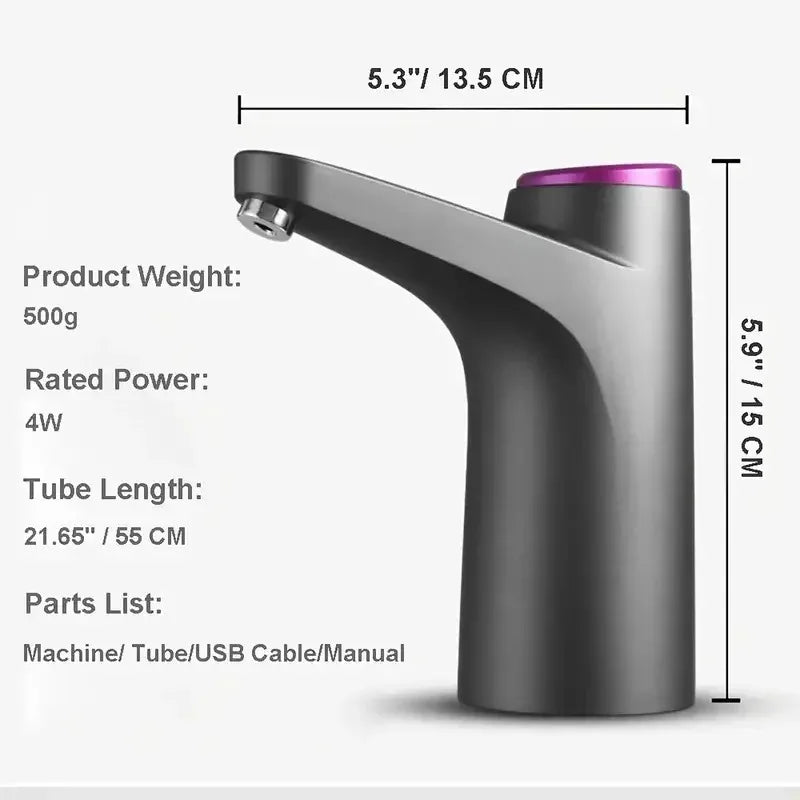 Dispensador de Agua 5 Galones con Bomba Eléctrica USB