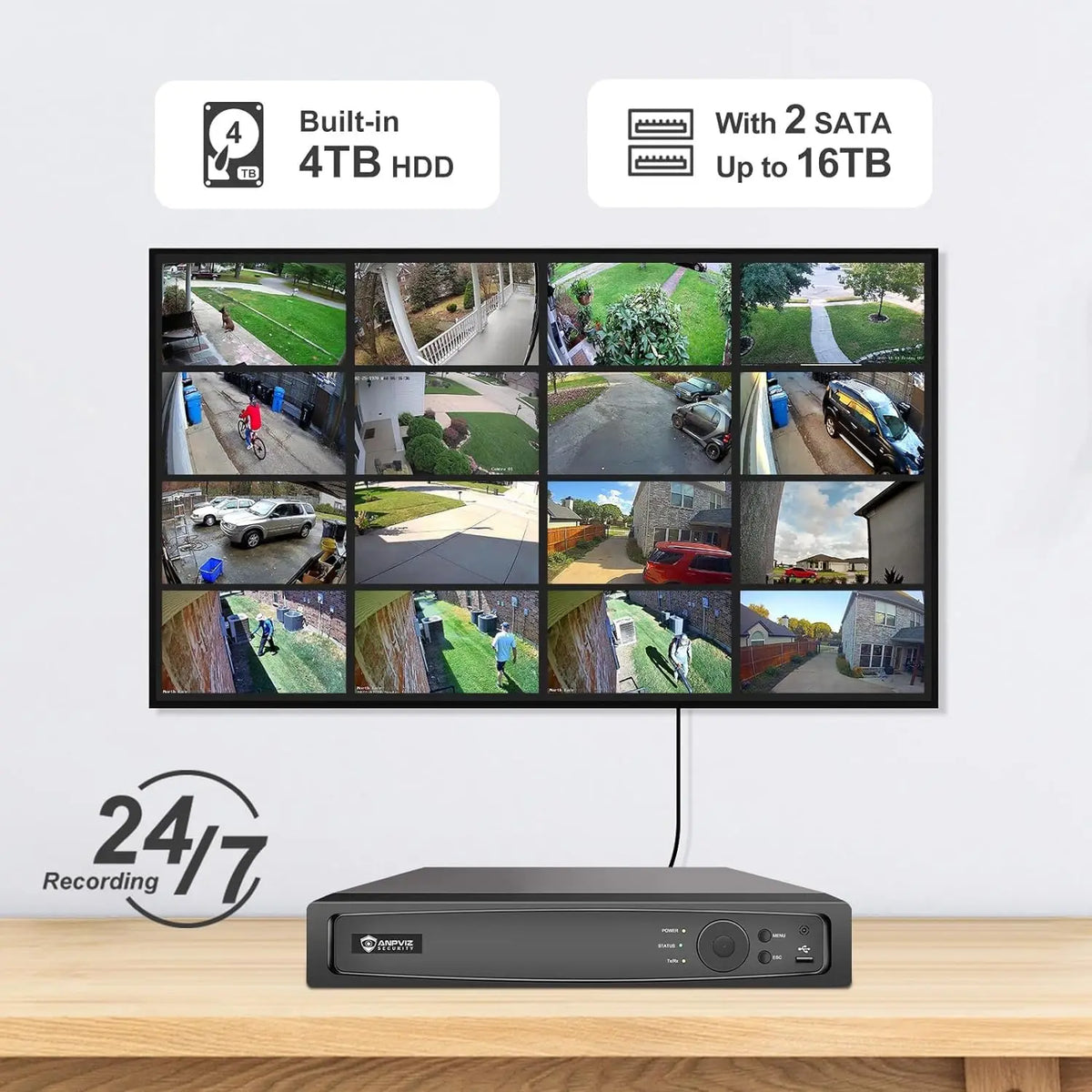 Anpviz Sistema de Cámaras de Seguridad 16CH 4K PoE