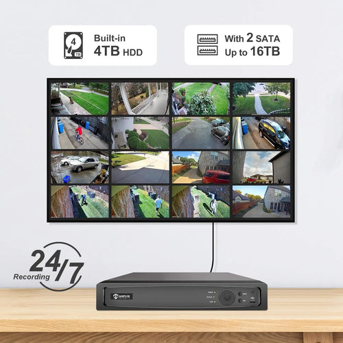 Anpviz Système de Caméras de Sécurité PoE 16 Canaux 4K