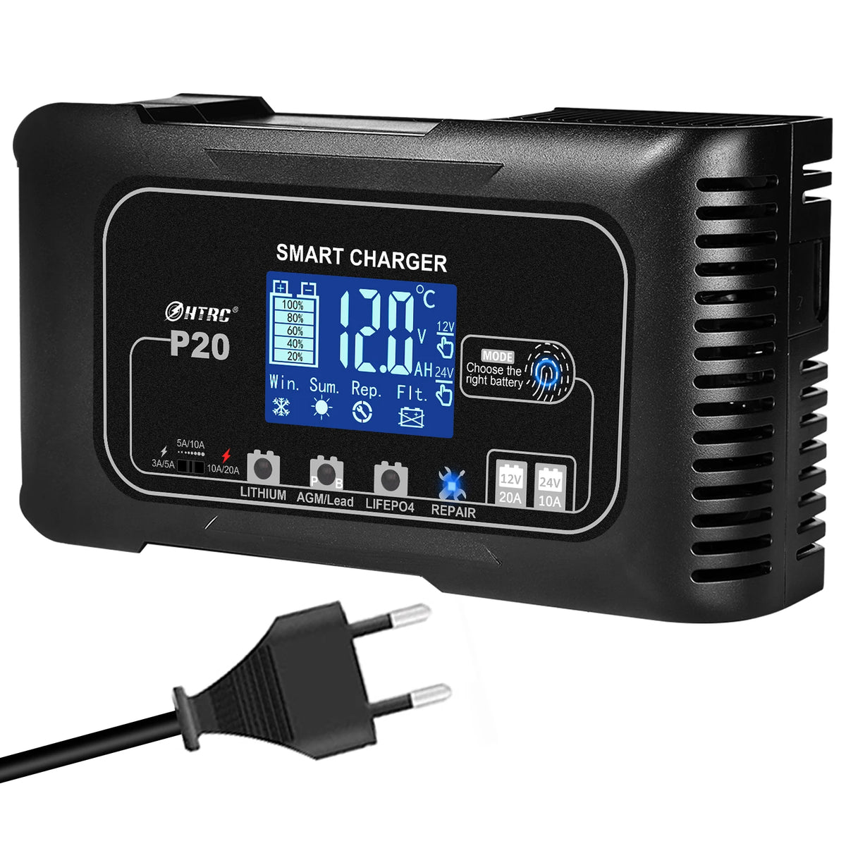 Cargador para Batería de Auto HTRC 12v