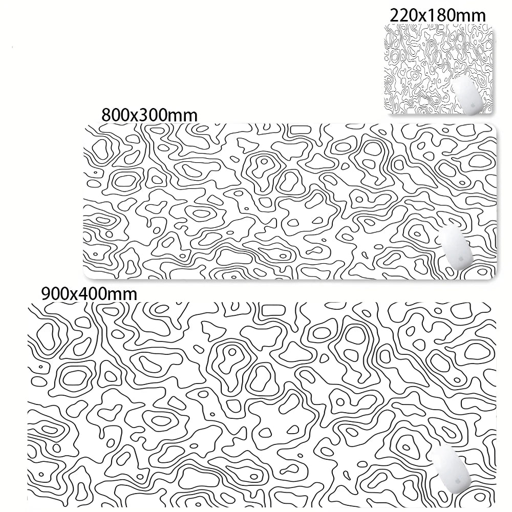 XXL Desk Mat Black And White Strata Liquid Mousepad