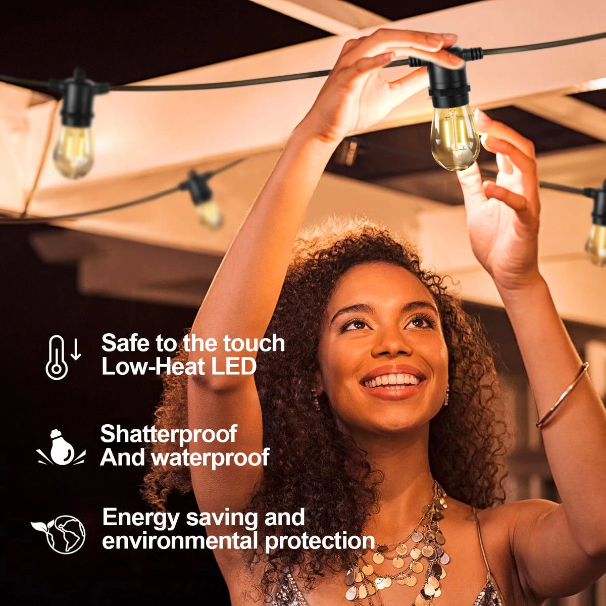 Guirnalda LED para exterior S14 E27 220V