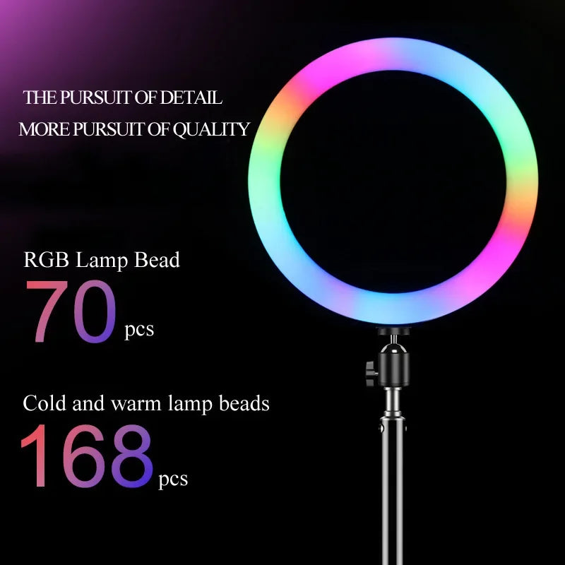 Aro de Luz RGB con Trípode y Soporte Móvil