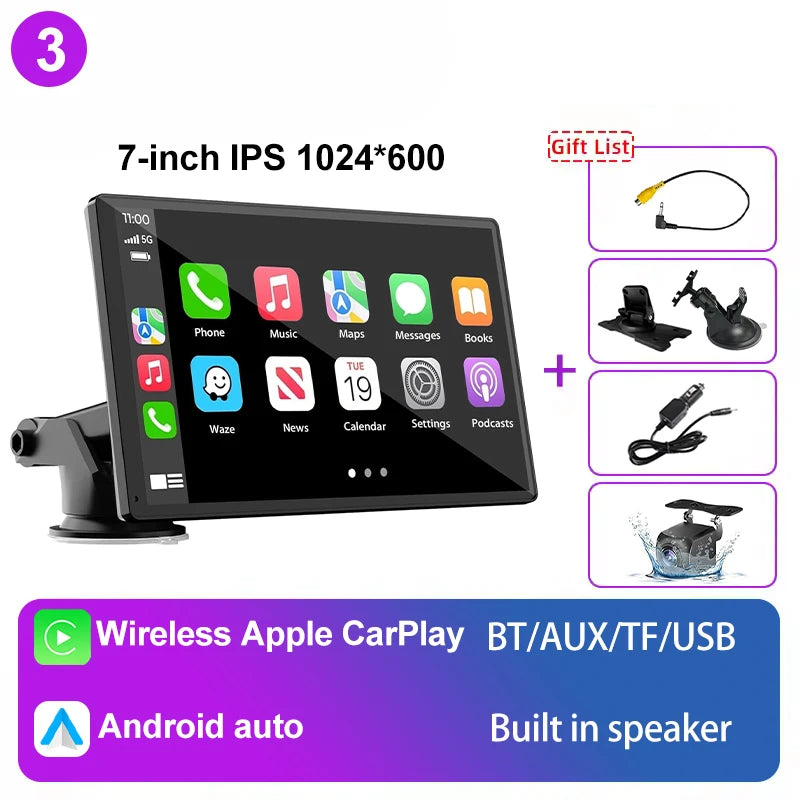 7” Universal IPS Carplay & Android Auto Screen