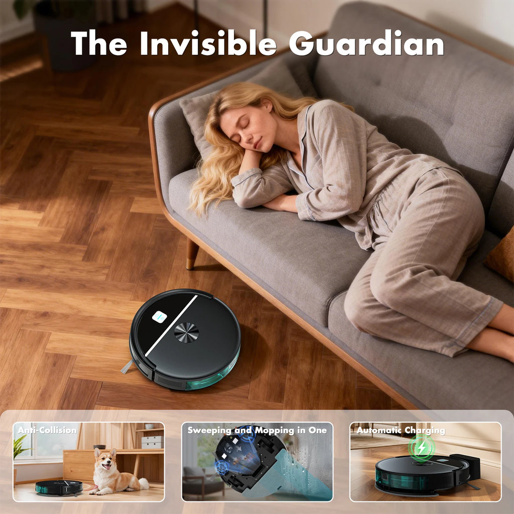Robot Vacuum Cleaner, 6000Pa Strong Suction