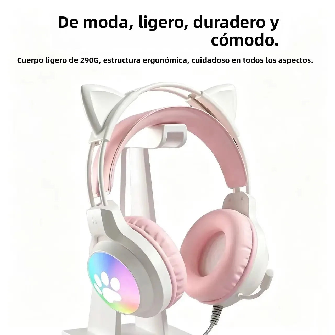SOYTO Kawaii Cat Ear Audífonos Gamer RGB Color