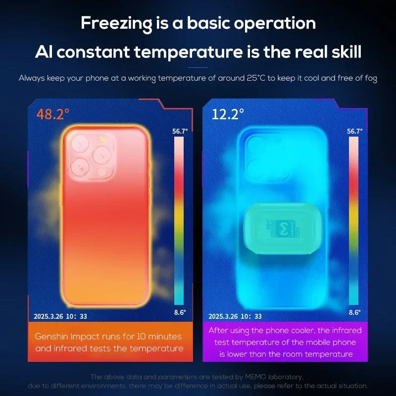 MEMO CX12 Gaming Cooler, Mobile Phone Cooler with External Battery, Magnetic Semiconductor Ice Cooling Radiator