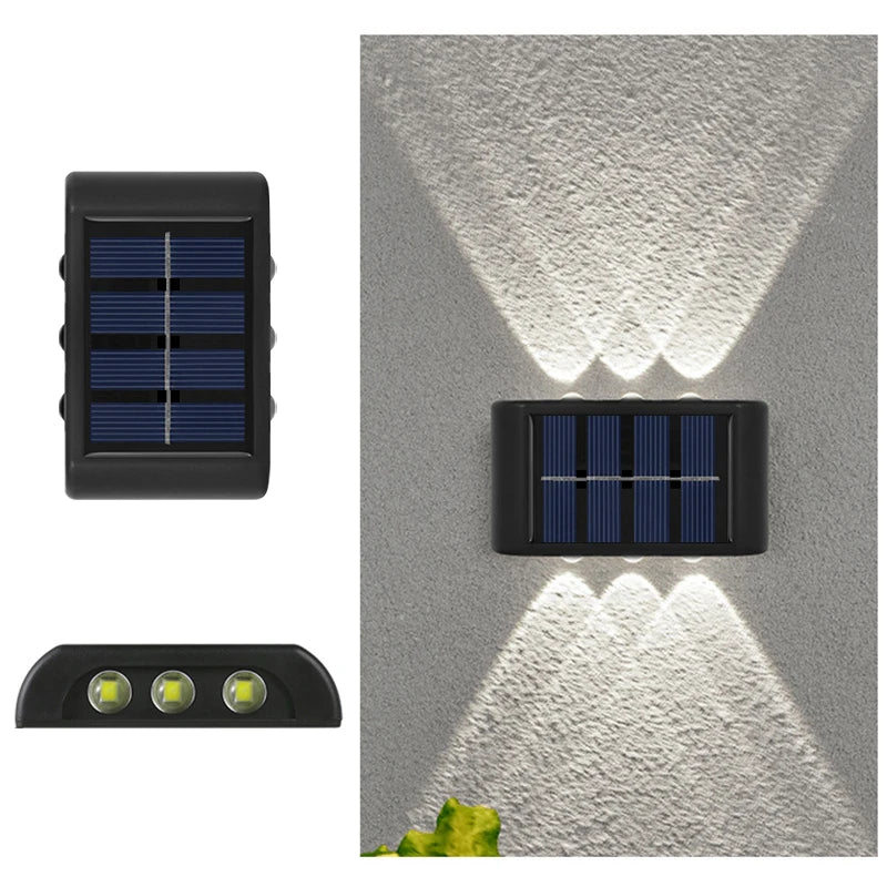 Lámpara de pared atmósfera al aire libre con panel solar 6LED