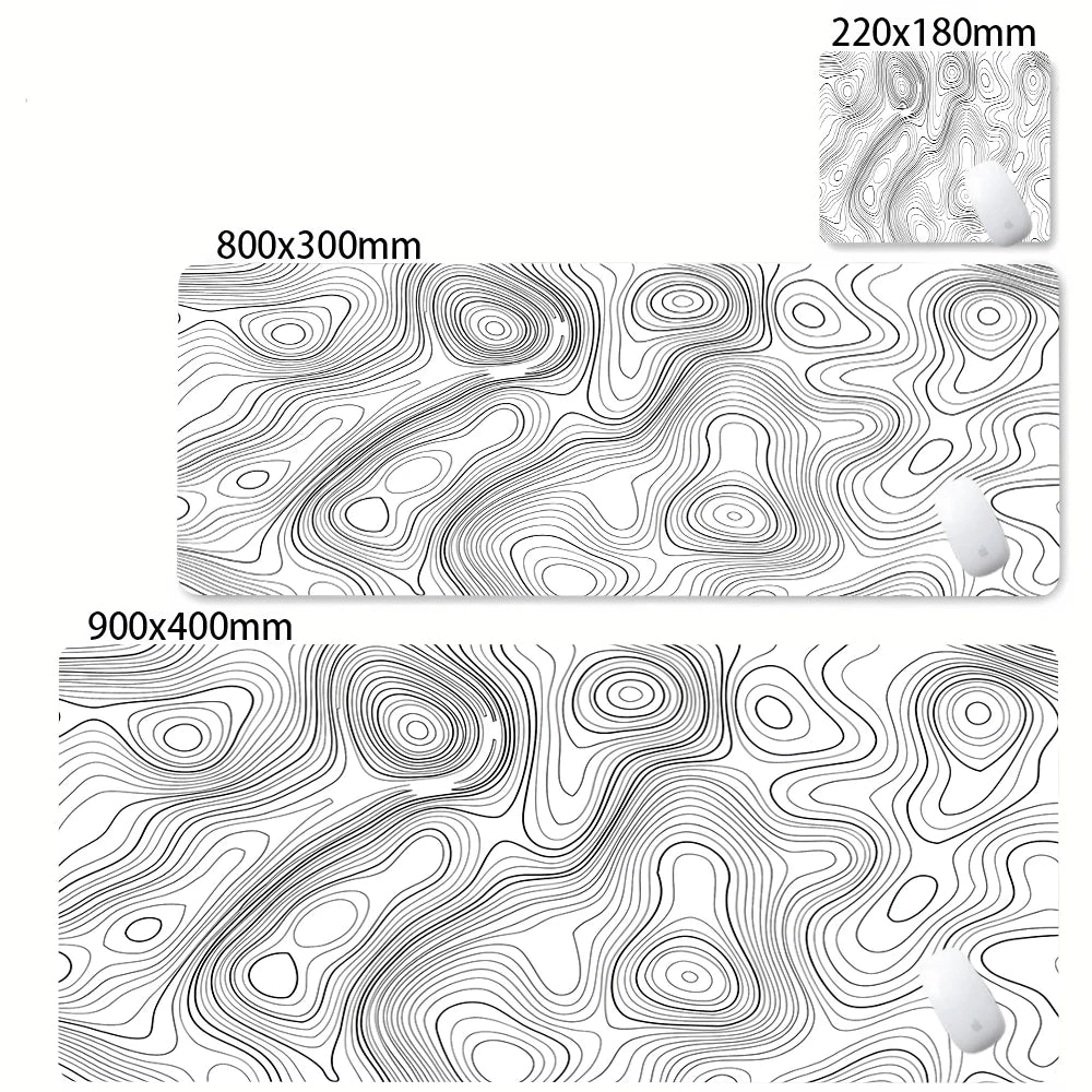XXL Desk Mat Black And White Strata Liquid Mousepad