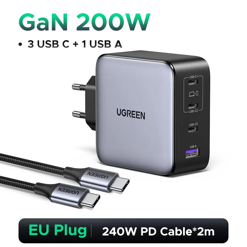 Cargador de Viaje UGREEN 200W GaN