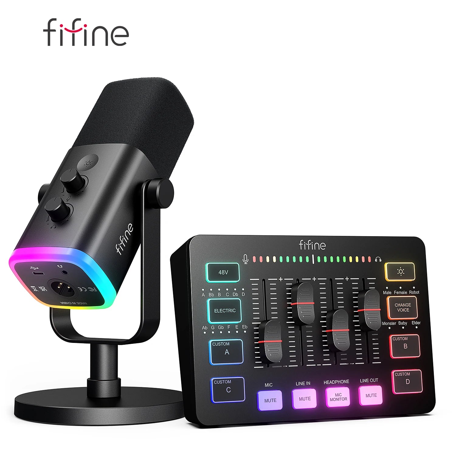 Micrófono FIFINE All-in-One Podcast Kit