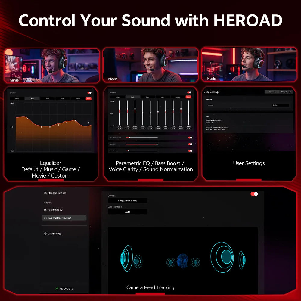 Heroad GT2 Wireless Audífonos Gamer by QCY THX Spatial