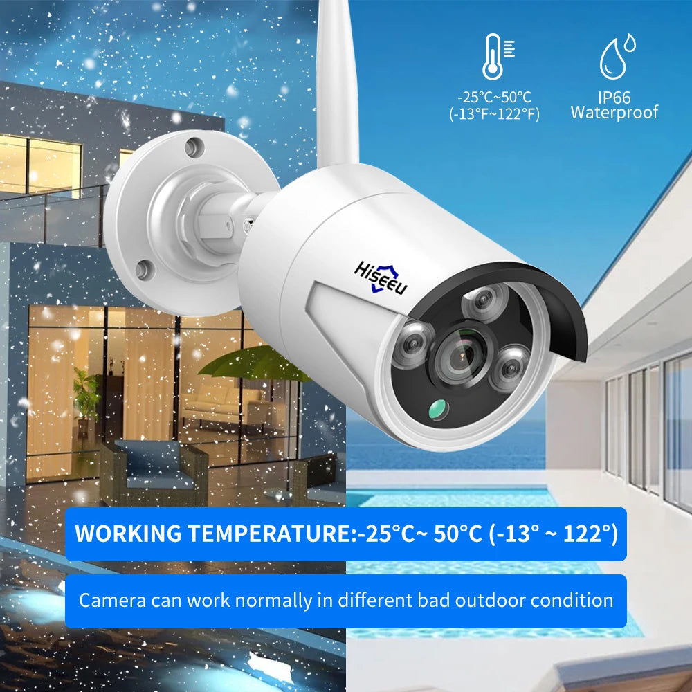 Hiseeu 3/5/8MP Sistema de Cámaras WiFi con NVR 10CH