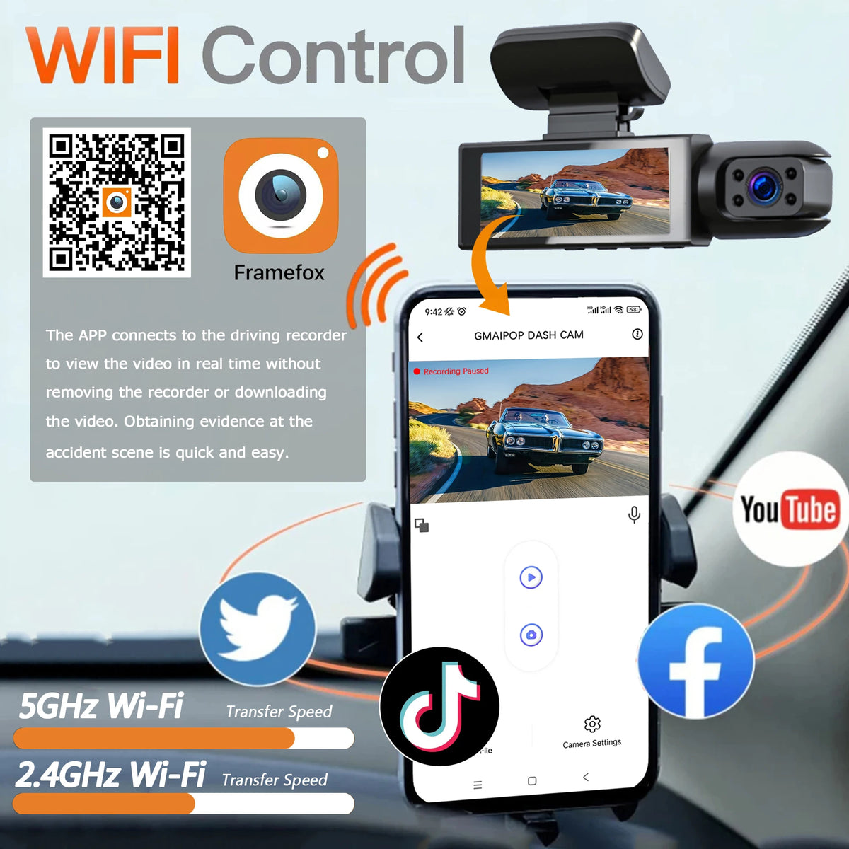 Dash Cam para Auto doble camara