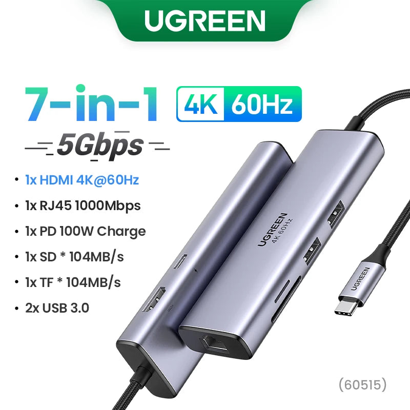 Multi hub UGREEN USB C HUB 4K60Hz 7-in-1